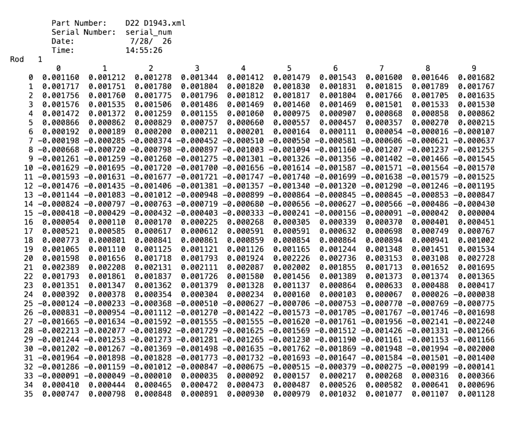 gage to grinder lobe output file example