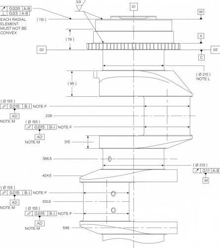 large crankshaft drawing segment